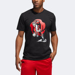 Men's adidas Casual Sports Printing Round Neck Pullover Short Sleeve Black T-Shirt DQ0922