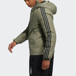 Men's adidas 3St Down Jkt Outdoor Sports Hooded With Down Feather Military Green Jacket H23083