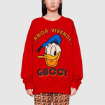 Gucci x Disney SS21 Donald Duck Printed Cotton Sweatshirt For Men Red 617964-XJDC1-6429