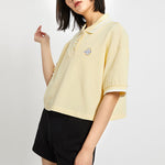 (WMNS) Converse Logo Colorblock Short Cream Yellow Polo Shirt 10022783-A01