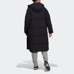 adidas Big Baffle Coat Outdoor Sports Long Loose hooded down Jacket Black GT6536