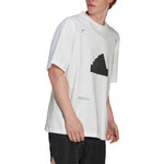 Men's adidas New Oversized Tee Logo Loose Pullover Round Neck Short Sleeve White T-Shirt HG2057