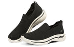(WMNS) Skechers Go Walk Arch Fit Slip on 'Black White' 124418-BKW
