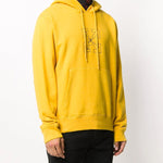 Off-White FW20 Workers Logo Printing Hooded Pullover Men Yellow OMBB034E20FLE0031810