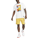 Nike Smiling Face Basketball Pattern Printing Breathable Sports Short Sleeve White DQ1013-100