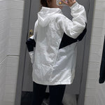 Men's Nike Colorblock Logo Printing Hooded Zipper Jacket White DB5172-100