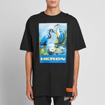 Heron Preston Heron Print Oversized T-Shirt Black/Blue/Multi HMAA001F197600010488
