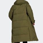 Men's adidas Shoulder Logo Outdoor Mid-Length Hooded With Down Feather Green Jacket GQ2507