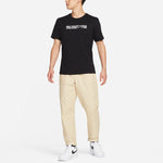 Men's Nike Contrasting Colors Logo Alphabet Pattern Printing Round Neck Casual Short Sleeve Black T-Shirt DM6410-010