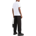 Men's Off-White Chest Stripe Pocket Round Neck Short Sleeve White T-Shirt OMAA128C99JER0010110