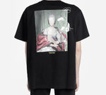 Off-White Back Photo Printing Short Sleeve Loose Fit Black OMAA038E191850051088