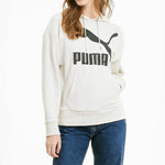 (WMNS) PUMA Classics Logo Printing Hoodie Grey 599197-05