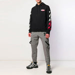 Men's Off-White Printing Loose Fit Black OMBB034S190030061020