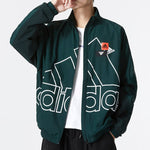 Men's adidas Mh Bp3 Wvjkt Athleisure Casual Sports Logo Stand Collar Woven Jacket Autumn Dark Green HP1435
