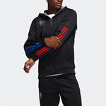 adidas Zipper Basketball Sports Hooded Jacket Black FH7733