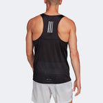 Men's adidas Solid Color Alphabet Logo Running Sports Vest Black HB7457