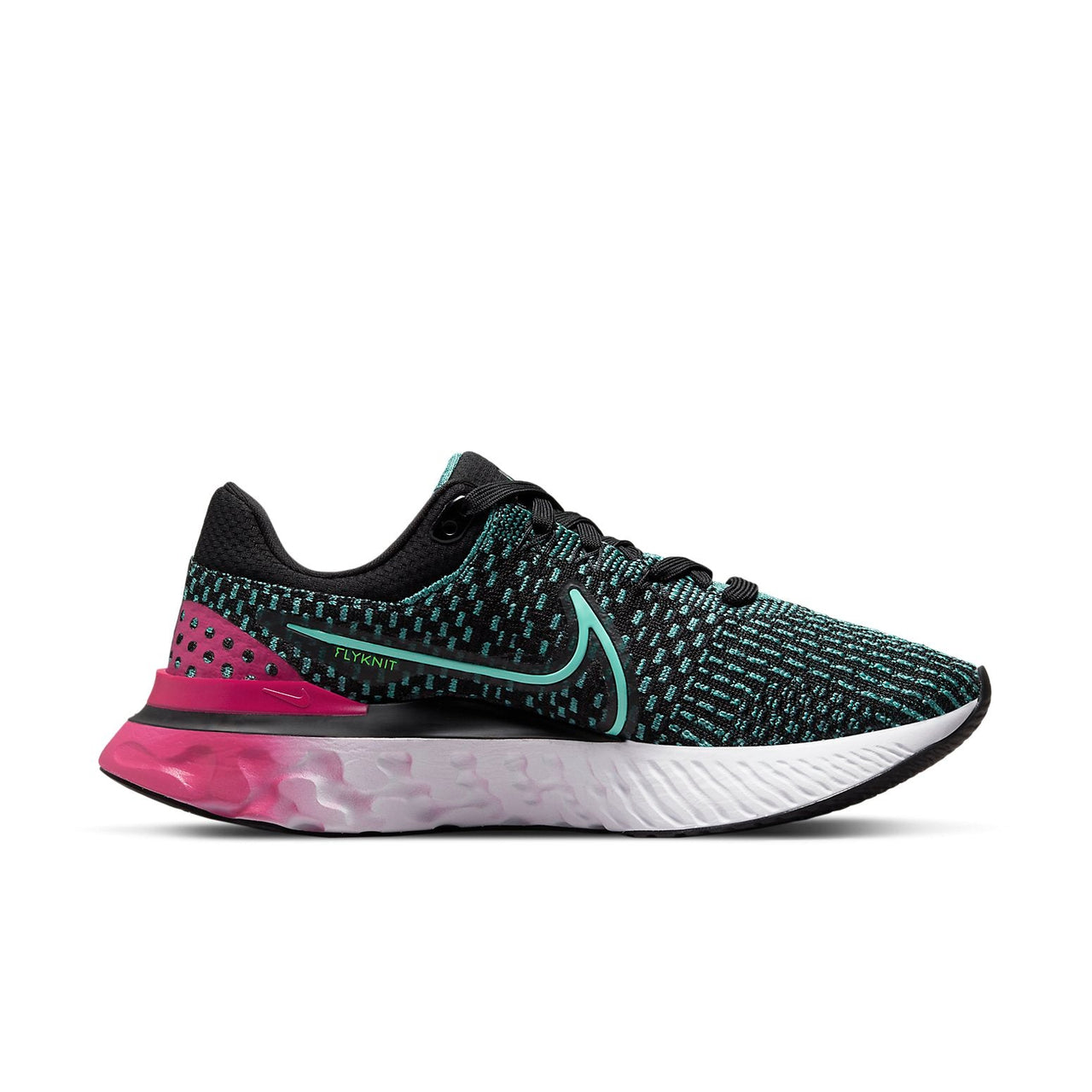 (WMNS) Nike React Infinity Run Flyknit 3 'Black Pink Prime Dynamic Turquoise' DD3024-003