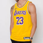 Nike NBA AU Player Edition lakers LeBron James Connected Jersey Sports Basketball Yellow AA7265-735