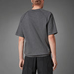 Men's adidas Solid Color Round Neck Straight Short Sleeve Dark Grey T-Shirt HD4790