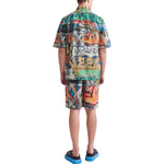 Men's Off-White Graffiti Printing Logo Pattern Short Sleeve Multicolor Shirt OMGA216S22FAB0018400