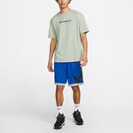 Men's Nike Loose Pattern Cartoon Printing Round Neck Casual Loose Short Sleeve Aqua Blue T-Shirt DQ1906-017