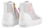 (WMNS) LOUIS VUITTON Stellar Zip Up Ankle Sneakers 'White Grey with Pink Monogram' 1A87DM