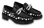 (WMNS) LOUIS VUITTON x YK Academy Loafers 'Black with White Dots' 1AB9KB