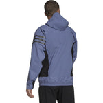 Men's adidas Colorblock Alphabet Offset Printing Windproof Waterproof Hooded Jacket Blue GQ3705