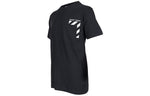 Men's Off-White SS22 Stripe Alphabet Printing Short Sleeve Version Black OMAA128C99JER0011001
