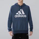Men's adidas Bl Ft Hd Logo Printing Sports Knit Pullover Navy Blue GM6965