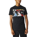 Men's adidas originals Design Alphabet Printing Round Neck Pullover Short Sleeve Black T-Shirt BQ3032