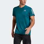 Men's adidas Tennis Training Sports Stripe Solid Color Logo Breathable Quick Dry Casual Short Sleeve Indigo T-Shirt HB7437