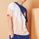 Li-Ning Paris fashion week SS20 Series Colorblock Short Sleeve 'Navy Blue White Pink' AHSQ281-1