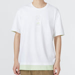 Men's adidas Colorblock Athleisure Casual Sports Short Sleeve White T-Shirt HE9921