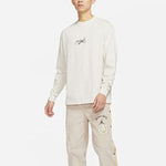Men's Air Jordan SS22 Loog Printing Long Sleeves Round Neck Autumn Creamy White DH8963-141