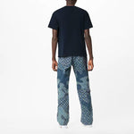 Men's LOUIS VUITTON x NIGO2 LV2 SS22 Crossover Large Love Logo Alphabet Printing Short Sleeve Navy Blue 1A9GM1