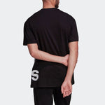 Men's adidas Contrasting Colors Alphabet Large Logo Casual Short Sleeve Black T-Shirt HE1830