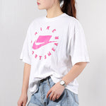 (WMNS) Nike Sportswear Loose Fit Short Sleeve 'White Pink' AT0565-100
