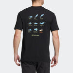 Men's adidas Ocean Gfx Tee Cartoon Animal Sports Alphabet Casual Round Neck Short Sleeve Black T-Shirt HE7357