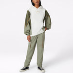 Converse Character Irregular Contrasting Colors Knit Loose Hoodie Retro White 10021057-A02