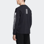 Men's adidas Sleeve Alphabet Pattern Round Neck Pullover Black HD0083