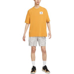 Men's Air Jordan FW22 Logo Label Loose Round Neck Short Sleeve Yellow T-Shirt DZ0605-712