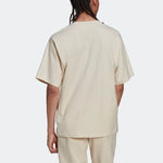 adidas originals SS22 Solid Color Embroidered Logo Sports Short Sleeve Beige HD2747
