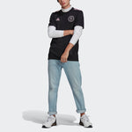 Men's adidas Imcf a Jsy Training Sports Short Sleeve Soccer/Football Jersey Miami International Team Away Black GI6424