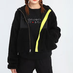 (WMNS) Converse Full Zip Lamb Wool Hooded Jacket Black 10020285-A02