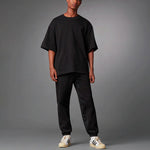 adidas originals Solid Color Logo Round Neck Pullover Short Sleeve Black H23136