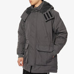 Men's adidas Zipper Hooded Loose With Down Feather Gray Jacket DM1940