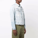 Off-White FW21 Arrow Printing Denim Jacket Version Blue OMYE054F21DEN0014001