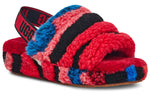 (WMNS) UGG Fluff Yeah Slide Cali Collage 'Red Black Pink' 1118164-RED
