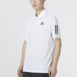 adidas Solid Color Stripe Tennis Athleisure Casual Sports Short Sleeve Polo Shirt White HF1815